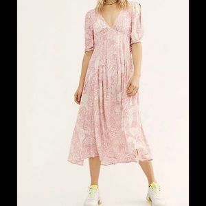 Free People Floral Pintuck dress size 2